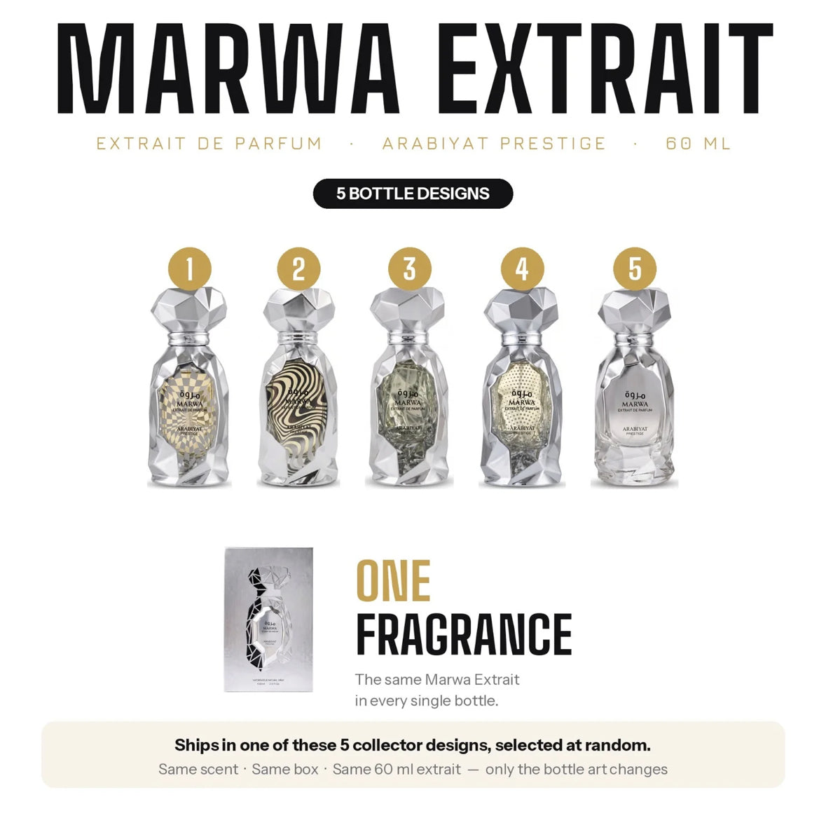 ARABIYAT PRESTIGE MARWA EXTRAIT DE PARFUM 60ML BRAND NEW SEALED