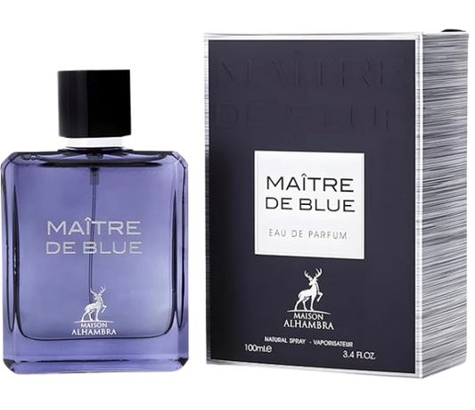 Maison Alhambra Maitre De Blue Eau De Parfum Spray for Men, 3.4 Ounce