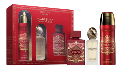 BADEE AL OUD SUBLIME - 3 Piece Gift Set with 3.5 fl oz EDP + 6.8 fl oz DEO + 50ML HAIRMIST