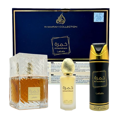 SET DE REGALO Khamrah de Lattafa EDP UNISEX DE 3 PIEZAS